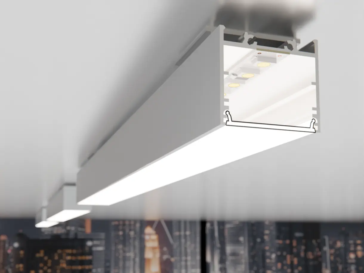 LED-Lichtleiste ENSA in Unterbaumontage am Metallfachboden – effiziente Beleuchtungslösung von DWD Concepts