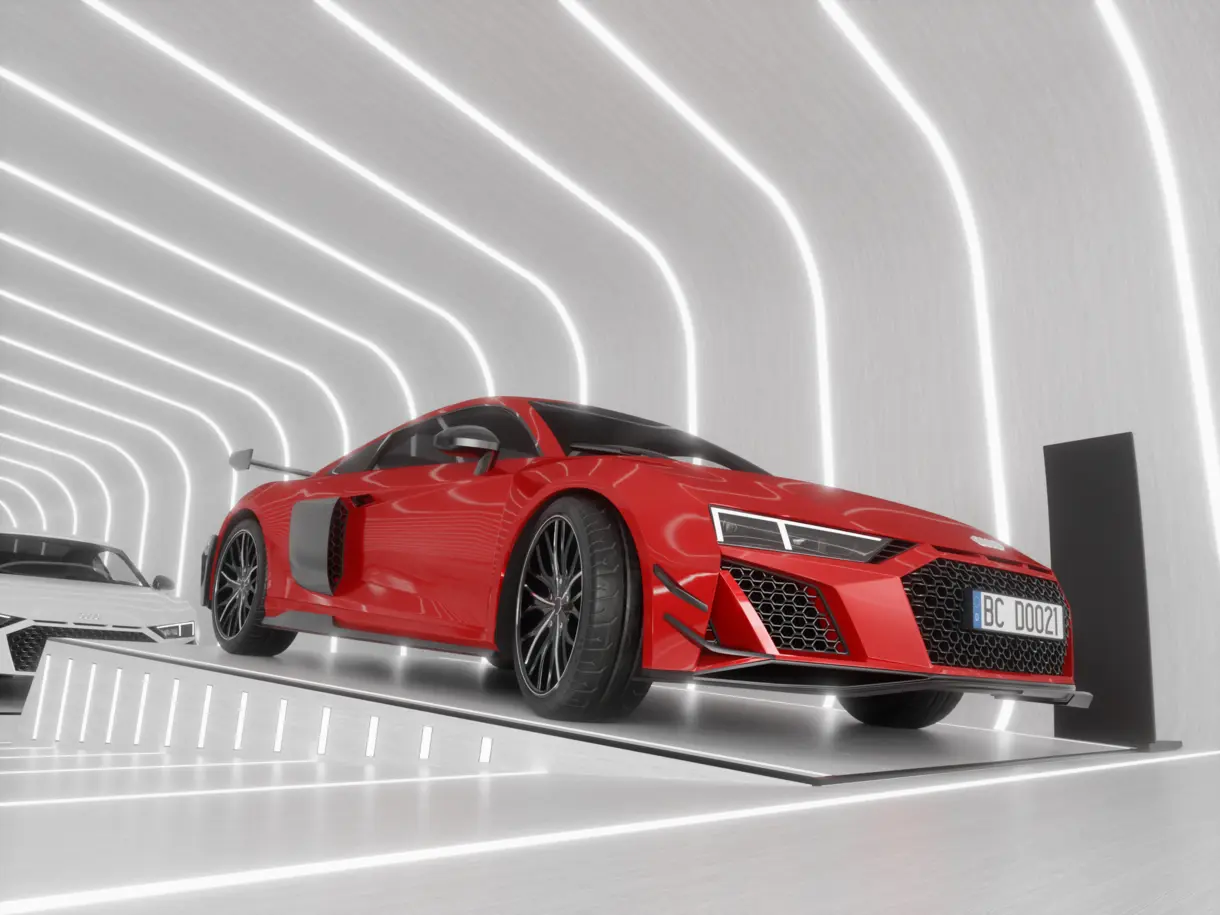 Einbausituation der LED-Lichtleiste COULSON – eingelassen in Holzvertäfelung im Autohaus