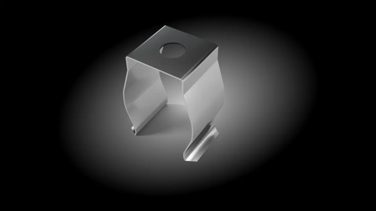 Anschraubbarer Federstahlclip zur Befestigung der LED-Lichtleiste GALLERY HP an Holzfachböden – stabile Montagelösung von DWD Concepts